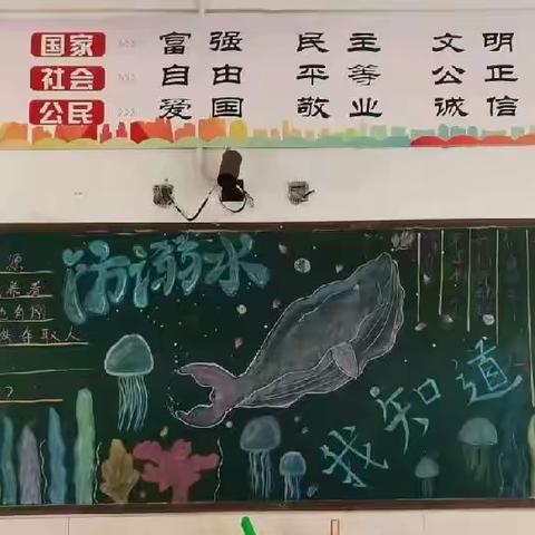 亳州市第一小学开展防溺水黑板报展示活动