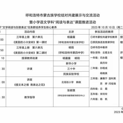 联合教研，智慧互长——记呼市四中与蒙古族学校结对共建交流活动