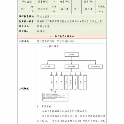 三上“预测”三下“想象”大单元教学设计