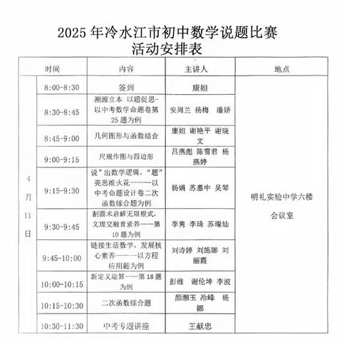【以匠心致初心 以精研促教学】——2025年冷水江市初中数学课堂教学竞赛活动纪实