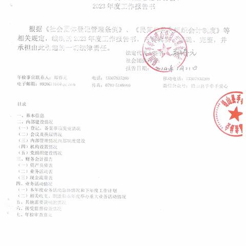 2023年手牵手爱心公益志愿者协会年度工作报告书（副本）