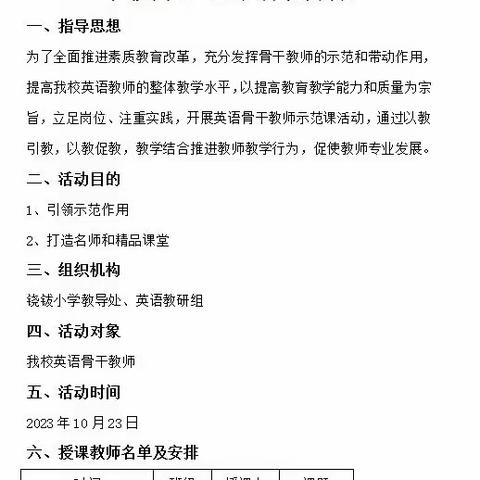 骨干教师展风采，示范引领促成长！——江庄镇铙钹小学开展英语骨干教师示范课活动