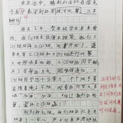 《精彩的活动》优秀习作