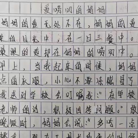 爱唠叨的妈妈 （七年级作文）（副本）