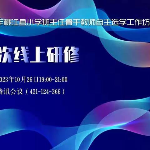 头雁领航 雁阵齐飞——桃江县小学班主任骨干教师自主选学工作坊第二次线上研修