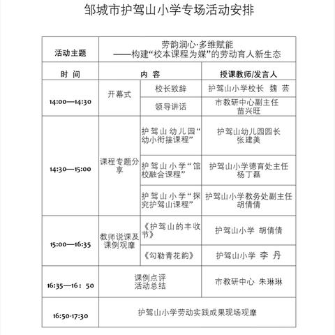 劳韵润心•多维赋能——邹城市中小学劳动教育“新课程实施推进周”系列活动（二）