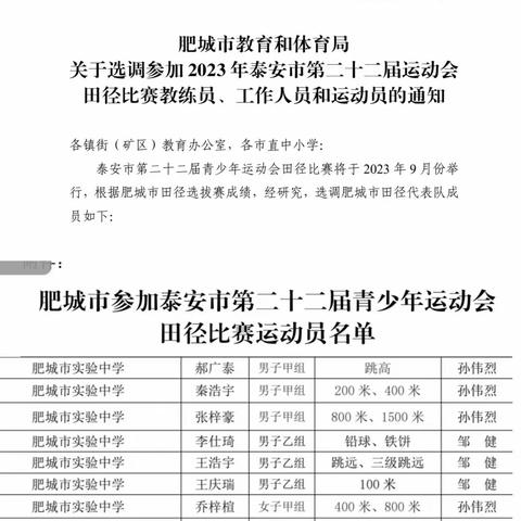 奔跑成就梦想 ---2023年泰安市第二十二届运动会实中学子风采展