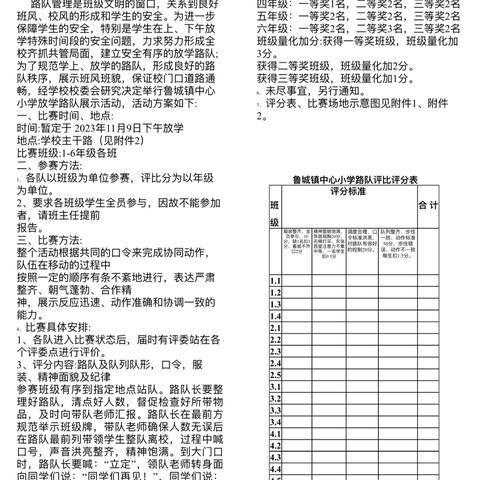 【强镇筑基在行动】习惯养成见行动，路队比赛展风采——鲁城镇中心小学路队评比活动