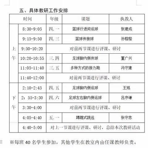 以研促教  以体育人——第四区域十一月份教研活动