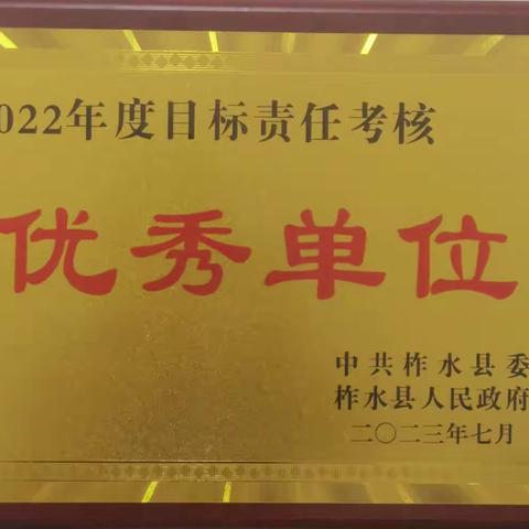 国家税务总局柞水县税务局荣获2022年度目标责任考核优秀单位