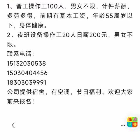 临漳县人社局：两小时招聘30人 解决企业用工“燃眉之急”