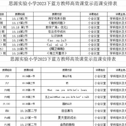 思源实验小学“青蓝工程”之蓝方示范课展示活动