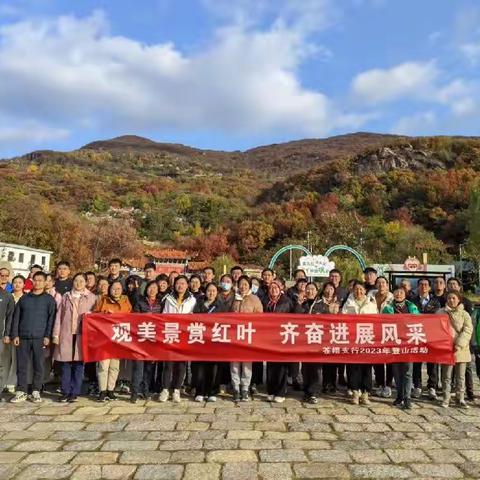 观枫叶美景 展奋进风采     苍梧支行登山健步走活动