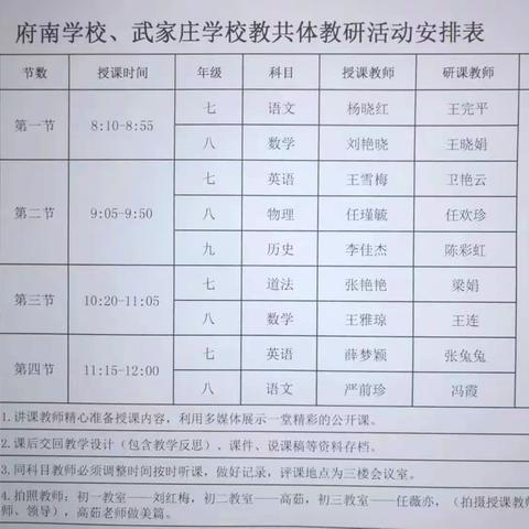 同频共振谋发展， 同心共筑新教育——府南学校和武家庄学校教育共同体教研活动