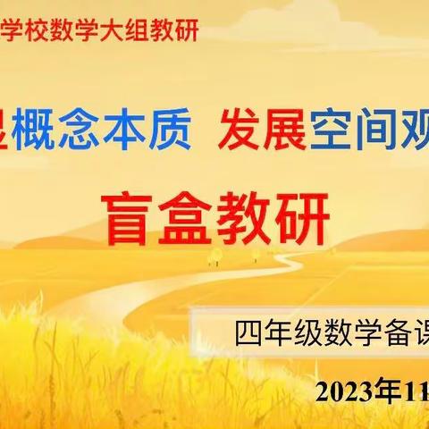 凸显概念本质  发展空间观念 ——红金实验学校数学大组 盲盒教研