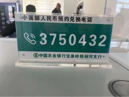 农行宝泉岭支行拒收人民币现金专项整治工作