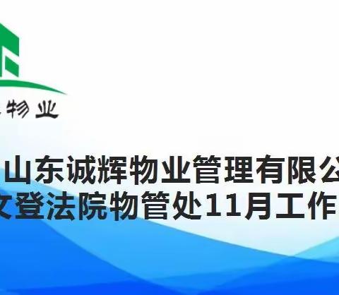 山东诚辉物业文登法院物管处十一月工作展示