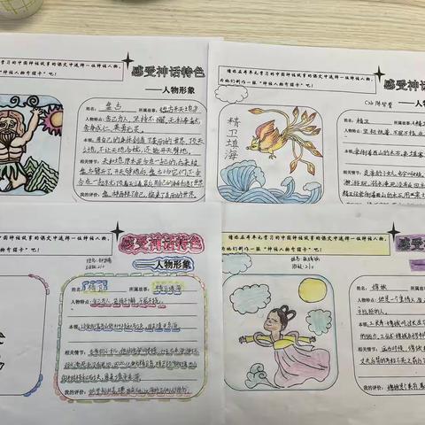 走进神话故事，巧画人物名片——四年级语文学科素养活动