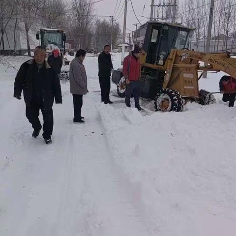 路桥乡庄科村支部书记王士民，率众铲雪，确保村民出行安全