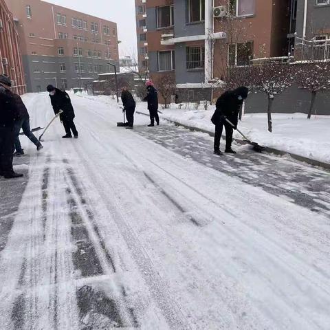 雪落无声，扫雪温情—荣海物业小区扫雪行动