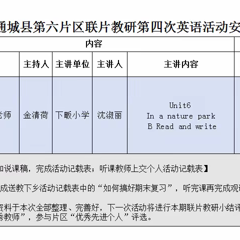 众行致远，研思同行——记通城县第六片区第四次英语联片教研活动