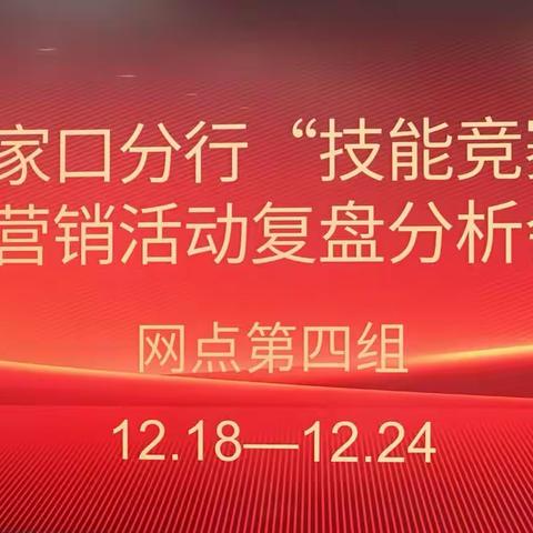 张家口分行“技能竞赛”营销活动复盘分析会