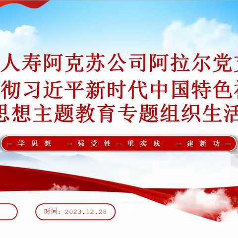 中国人寿阿克苏公司阿拉尔党支部学习贯彻习近平新时代中国特色社会主义思想主题教育专题组织生活会