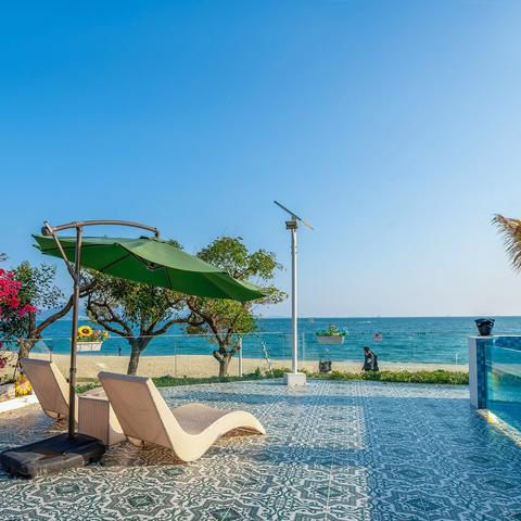 沙滩零距离【网红玻璃泳池】全新升级一线海景600平米私家花园泳池8房10床洋房别墅