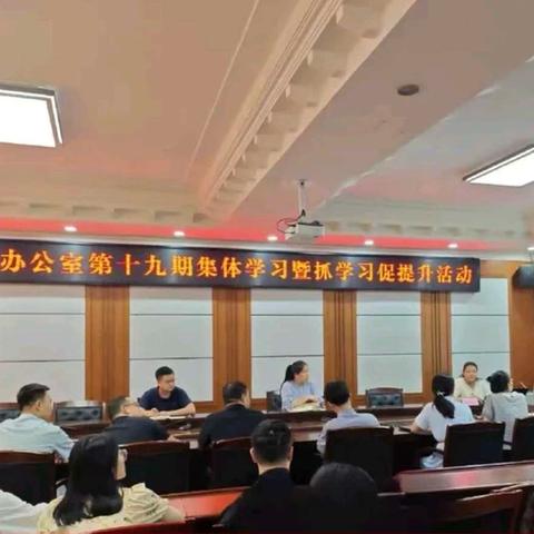 县政府办公室召开第十九期集体学习暨抓学习促提升活动