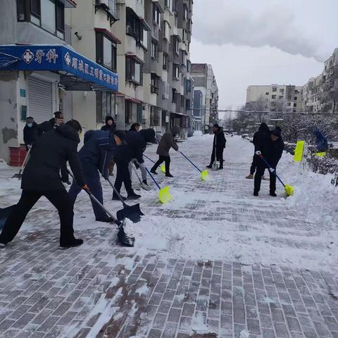 党员干部齐上阵，吹响扫雪“集结号”