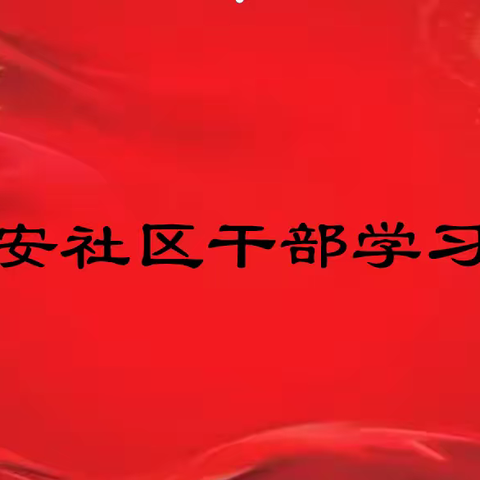 雁安社区干部学习日——非凡十年，三件大事