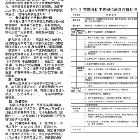 优课展风采，评比促成长——2023年宽城初中物理学科县级优质课大赛