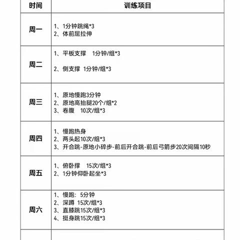 【悦享运动 阳光生活】 双城区第三中学暑假体育作业