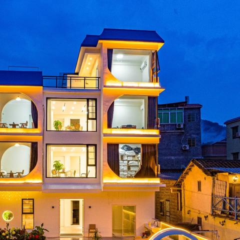 良口溪头观景泡池8房14床全套间地中海奶油风网红宝藏民宿