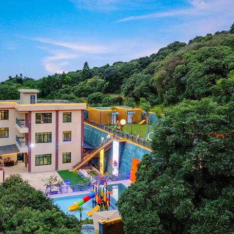 「凤雅·茗苑」🎉 12房 23床 🌊山水泳池 👨‍👩‍👧‍👦亲子水上乐园 ♨️私汤泡池 🎤KTV 🀄双自动麻将 机🔥明火烧烤