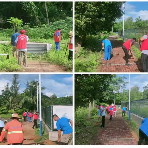 翁田退役军人号角志愿服务队 开展爱国卫生运动提质年周末大扫除活动