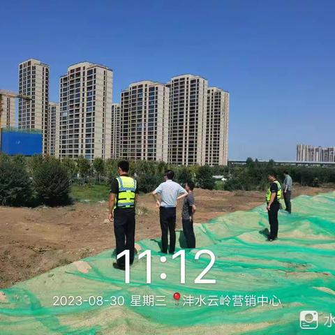 资规工作部副部长王炜博同志带队检查文教园砂石堆放场安全生产和大气污染防治工作