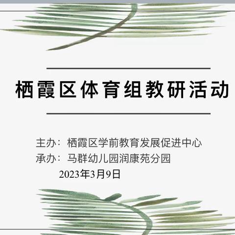 乐享体育 共研促长——记栖霞区体育教研组活动