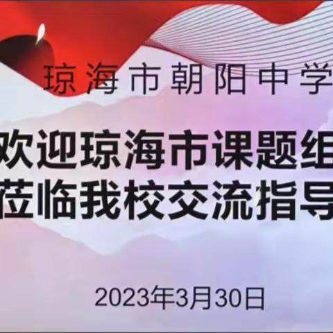 课题研究促发展，专家指导明方向——琼海市课题组专家莅临琼海市朝阳中学交流指导