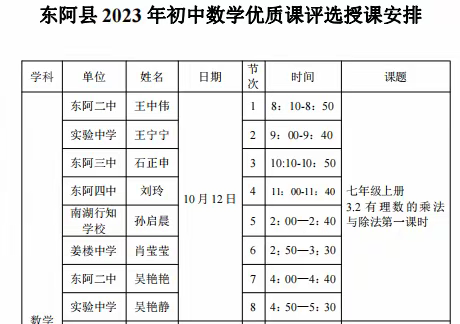 展优课风采，享数学魅力——东阿县初中数学优质课比赛