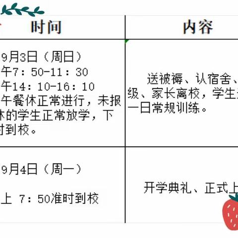 示范区飞翔中学小学部2023-2024学年第一学期报到须知