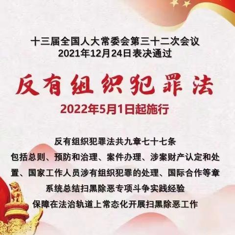 实施《反有组织犯罪法》，保障人民安居乐业