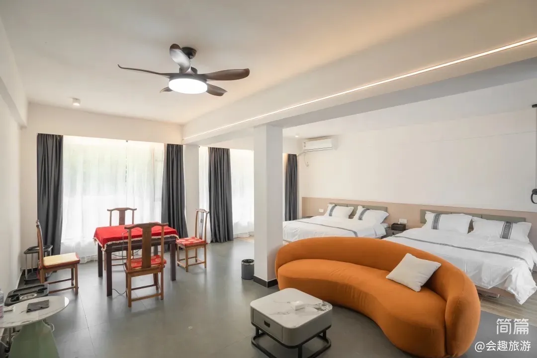 【沃然山居民宿】A栋14房35床|山涧民宿·山泉水滑梯泳池·独立泡池·独立KTV·户外草坪团建场地·会议室