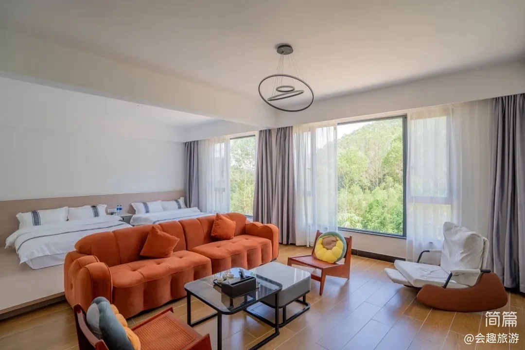 【沃然山居民宿】B栋11房22床|山涧民宿·山泉水滑梯泳池·独立KTV·户外草坪团建场地·会议室