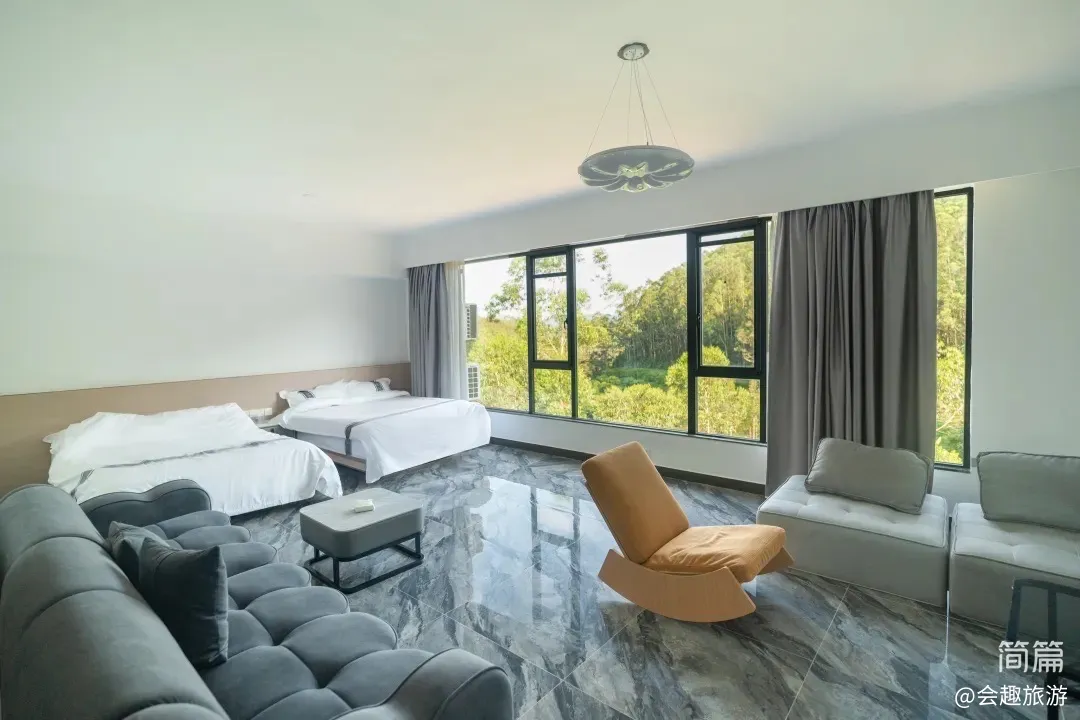 【沃然山居民宿】B栋11房22床|山涧民宿·山泉水滑梯泳池·独立KTV·户外草坪团建场地·会议室