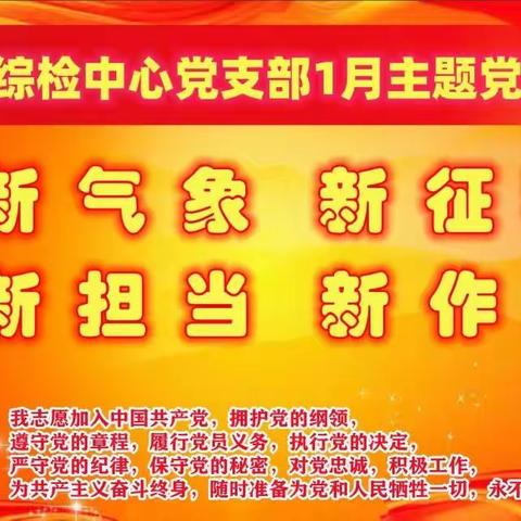 新气象新征程　新担当新作为 ——区综合检验检测中心党支部开展1月主题党日活动