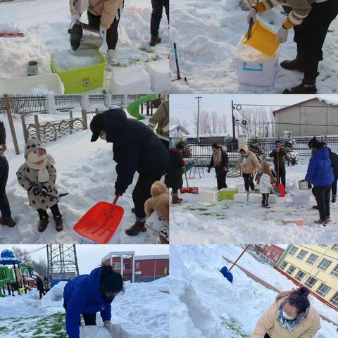 “童心遇上初雪”——会发镇中心幼儿园玩雪记