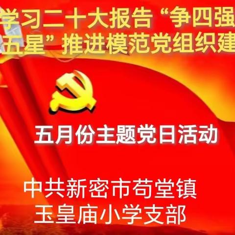 【苟堂镇玉皇庙小学·党建】学习二十大报告 “争四强 创五星” 推进模范党组织建设