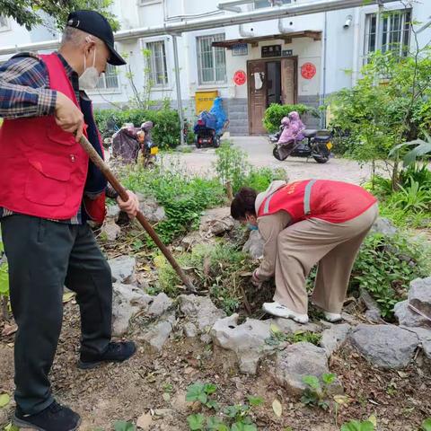 振兴社区开展“宜居靓家园，健康新生活”主题的爱国卫生月清扫活动