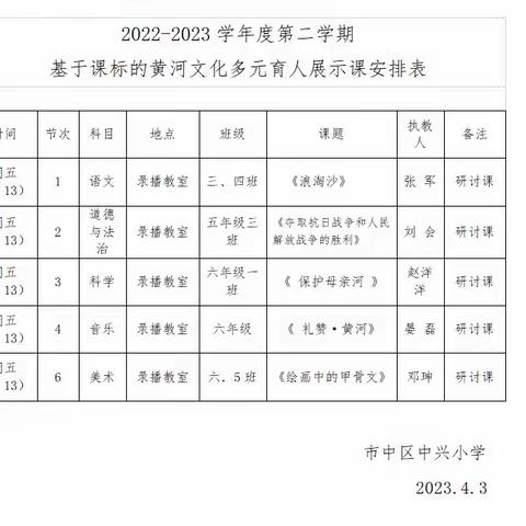 基于课标的黄河文化多元育人展示课活动纪实